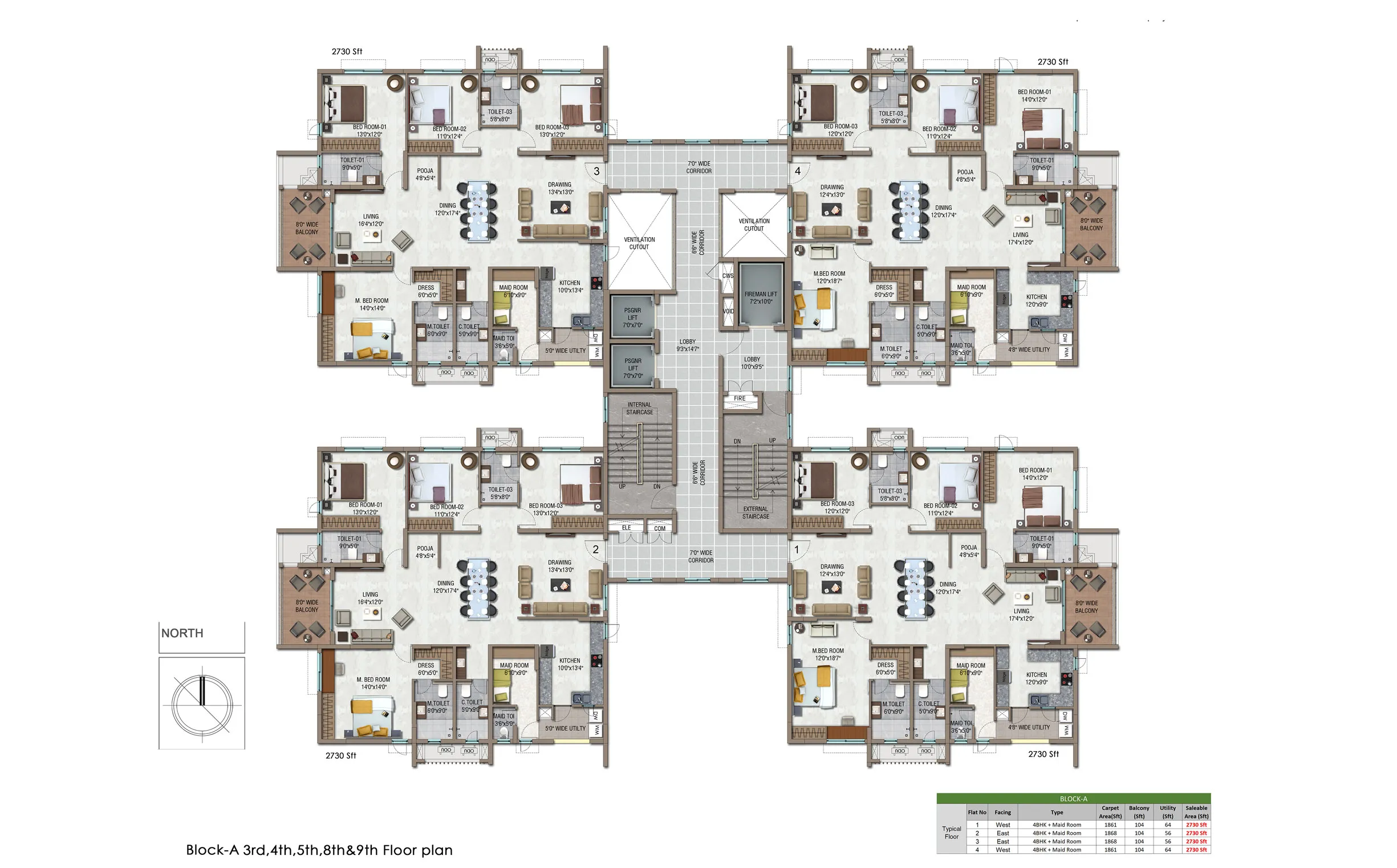 Block-A-3rd4th5th8th9th-Floor-Plan