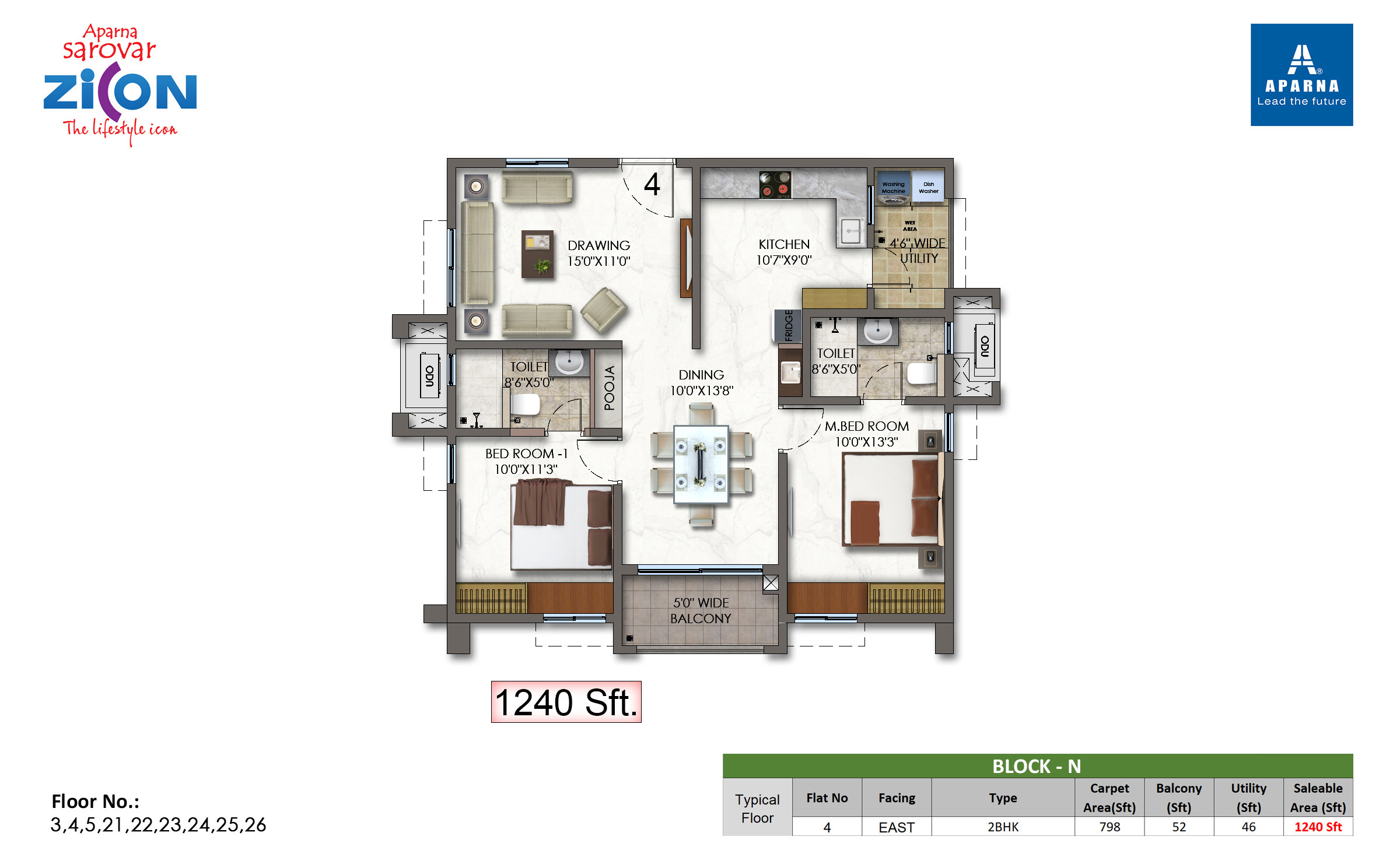 Typical floor plan - 1240